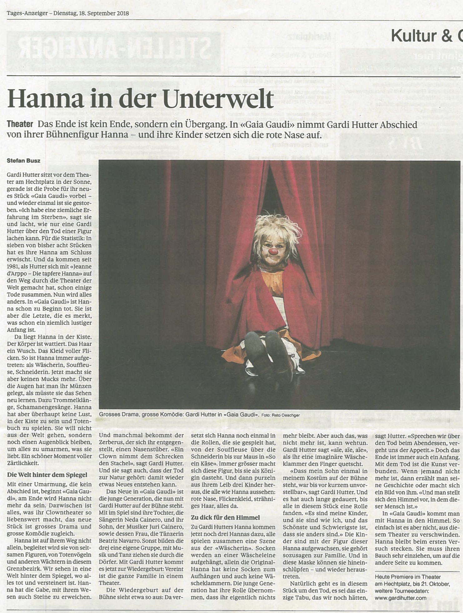 TAGES ANZEIGER 18.9.2018 Image